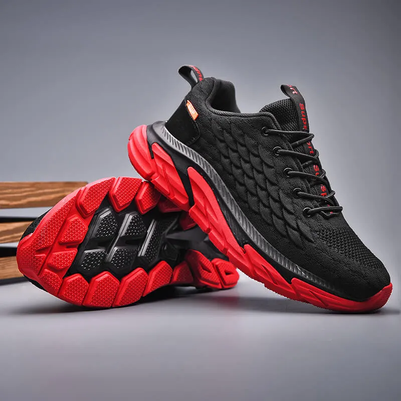 Men's Trendy Fish Scale Flying Woven Running Shoes