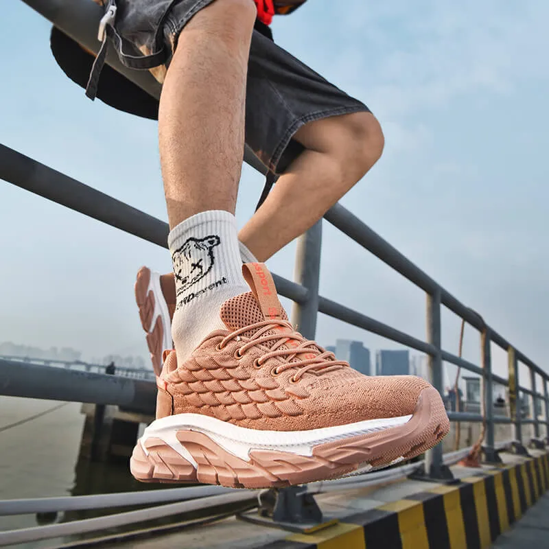 Men's Trendy Fish Scale Flying Woven Running Shoes