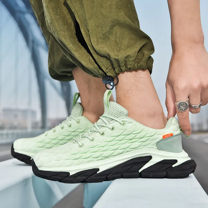 Men's Trendy Fish Scale Flying Woven Running Shoes