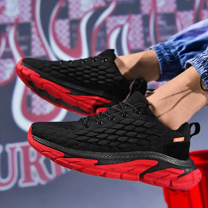 Men's Trendy Fish Scale Flying Woven Running Shoes