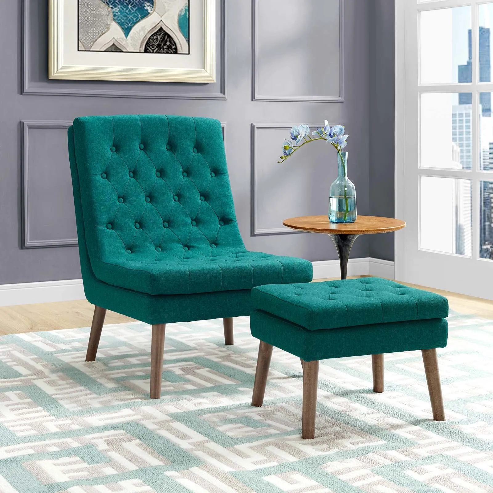 Modify Upholstered Lounge Chair And Ottoman