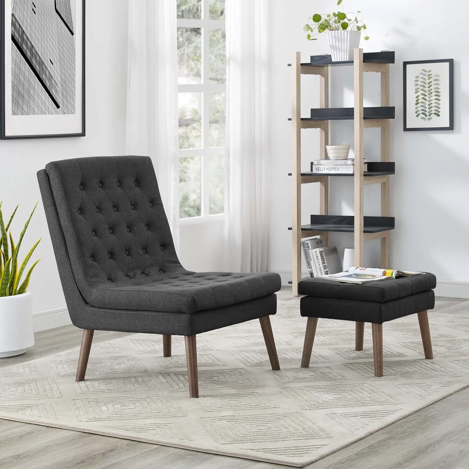 Modify Upholstered Lounge Chair And Ottoman