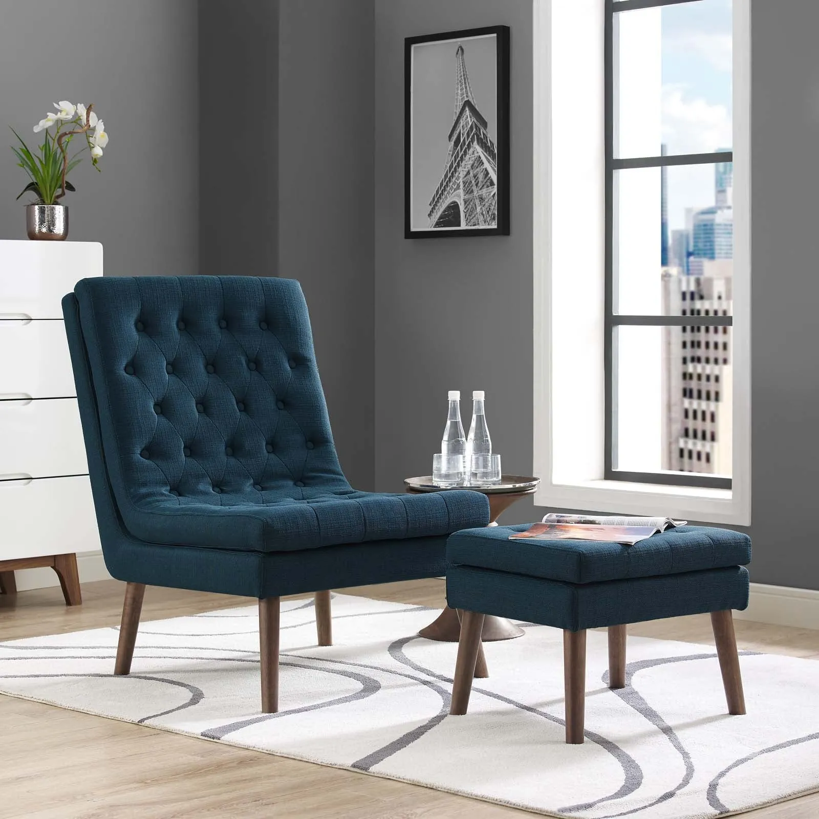 Modify Upholstered Lounge Chair And Ottoman