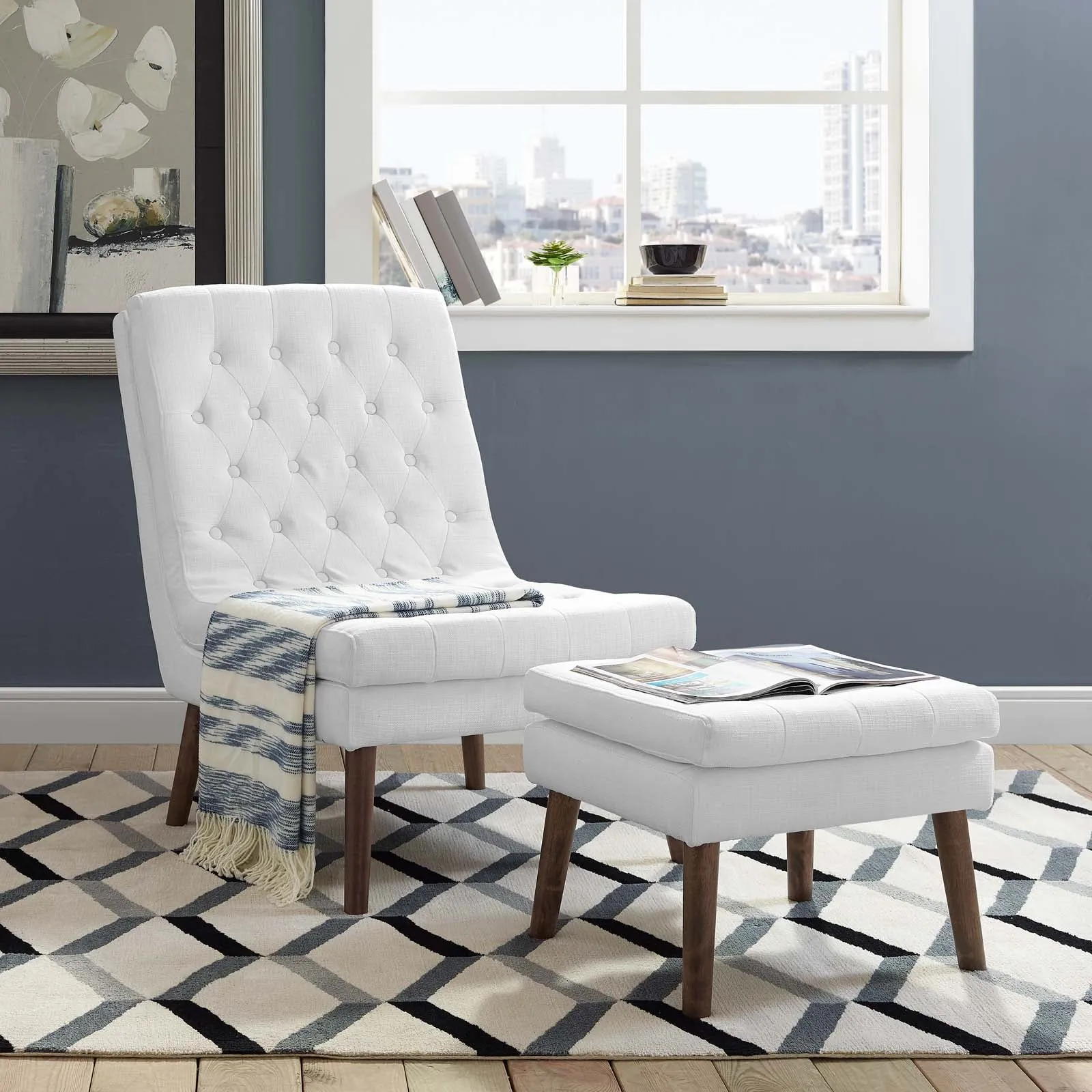 Modify Upholstered Lounge Chair And Ottoman