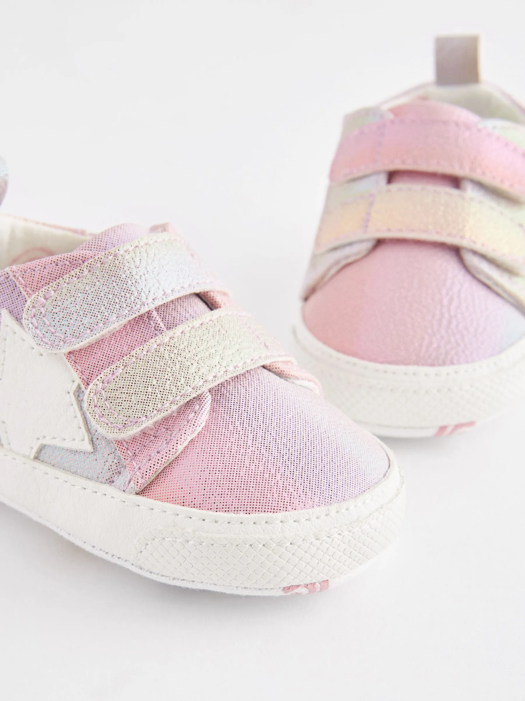 Multi Rainbow Two Strap Baby Trainers (0-24mths)