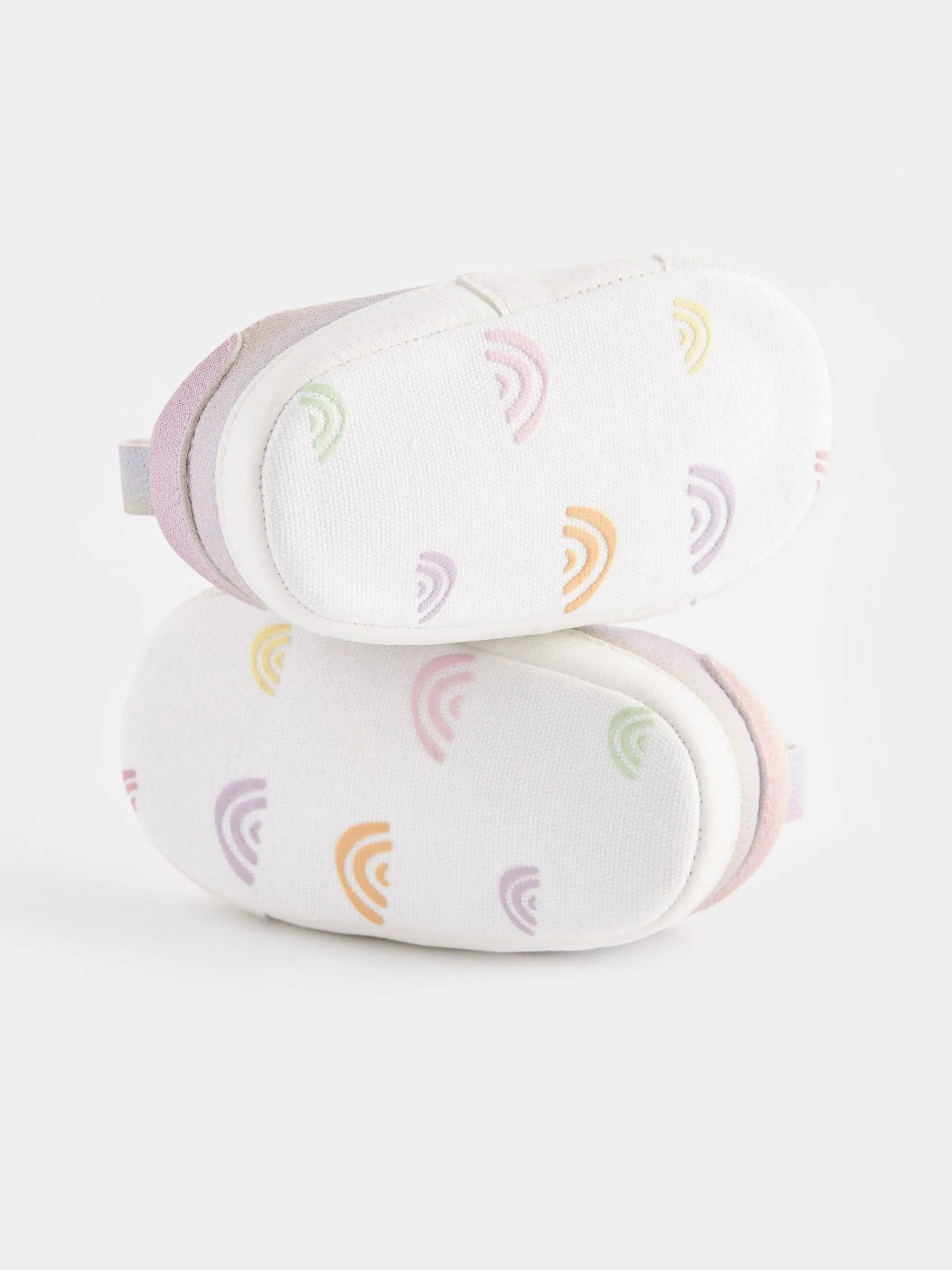 Multi Rainbow Two Strap Baby Trainers (0-24mths)
