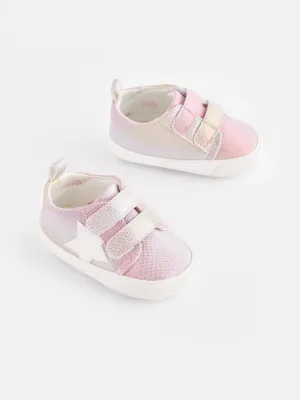 Multi Rainbow Two Strap Baby Trainers (0-24mths)