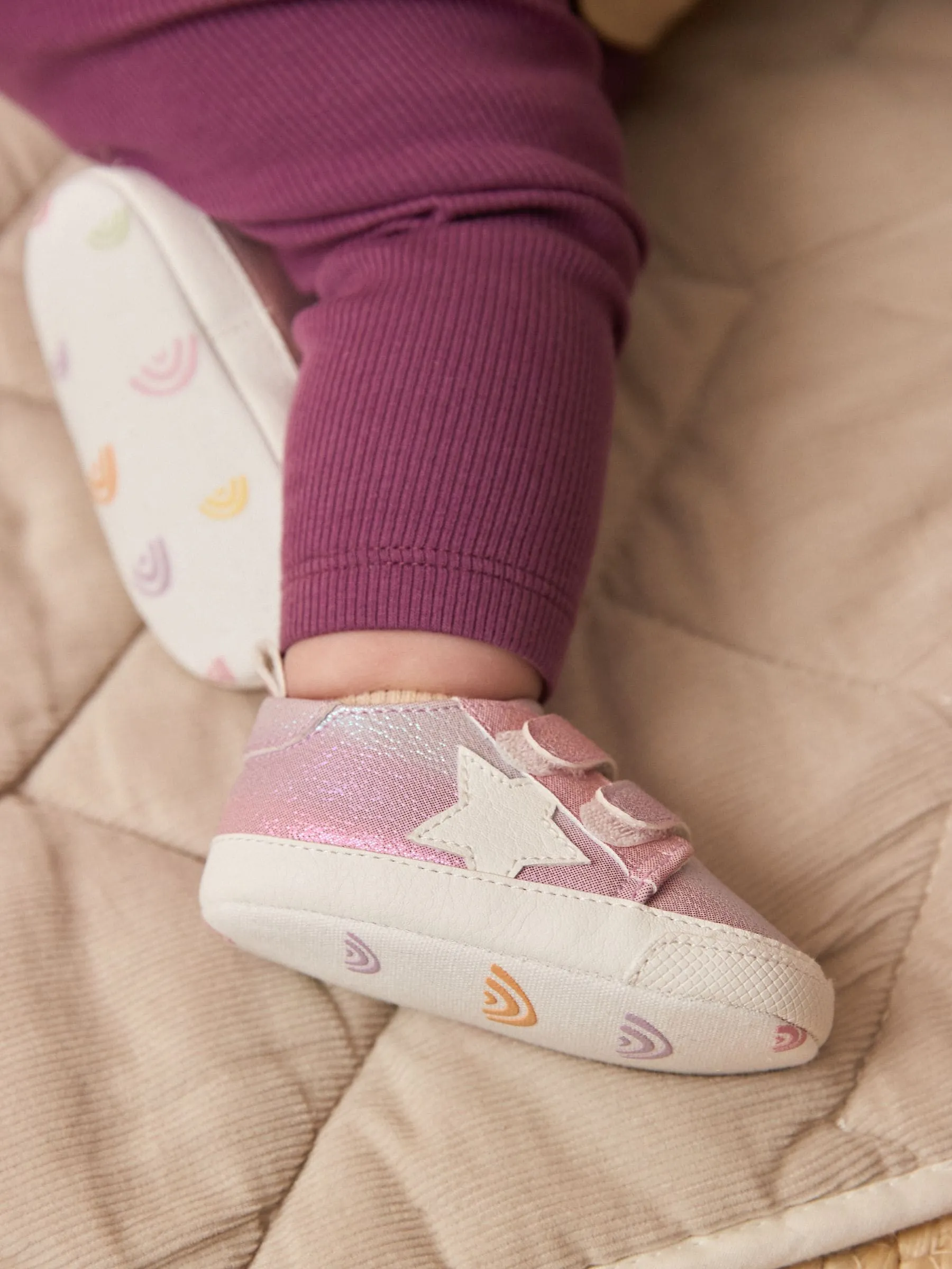 Multi Rainbow Two Strap Baby Trainers (0-24mths)