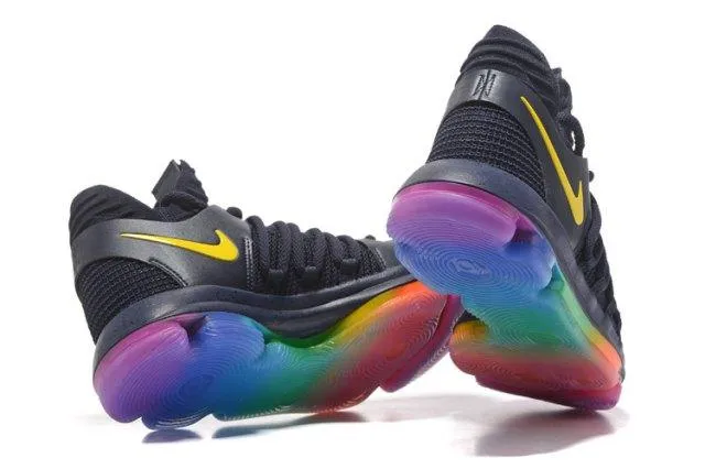 N KD X 10 Black Yellow Multi-Color Men's Basketball Sneakers