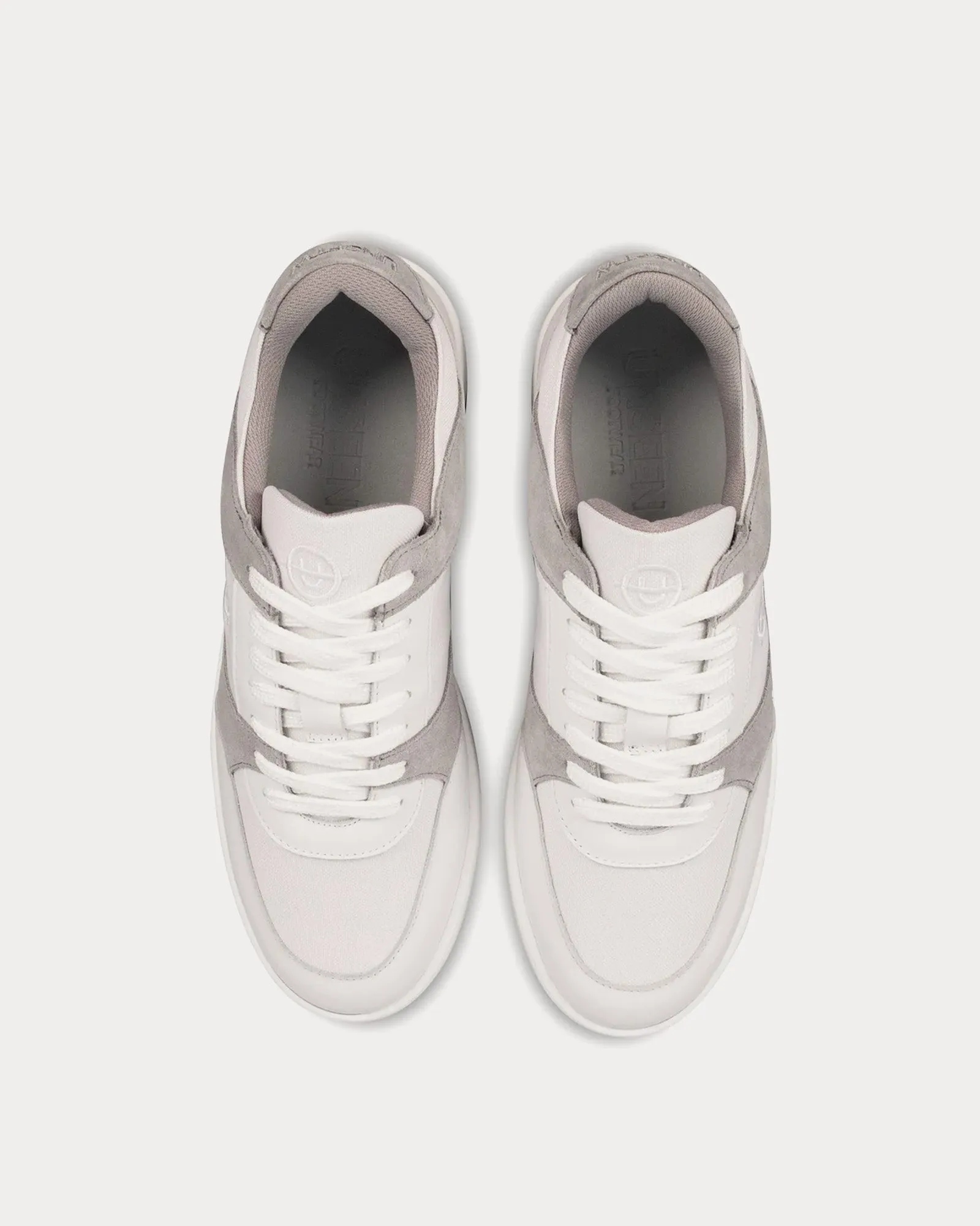 Noirmont Suede & Leather White Low Top Sneakers
