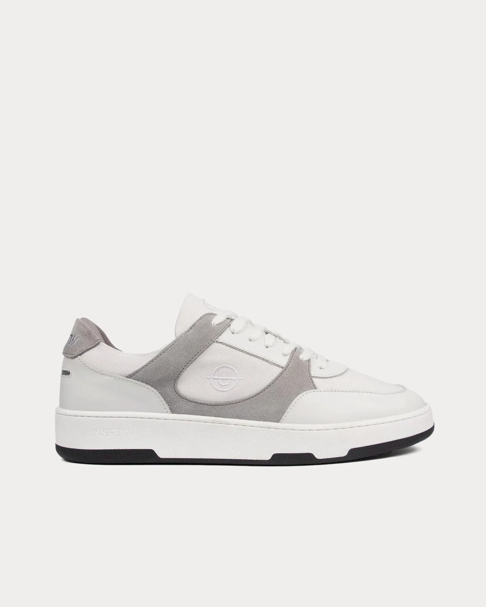 Noirmont Suede & Leather White Low Top Sneakers