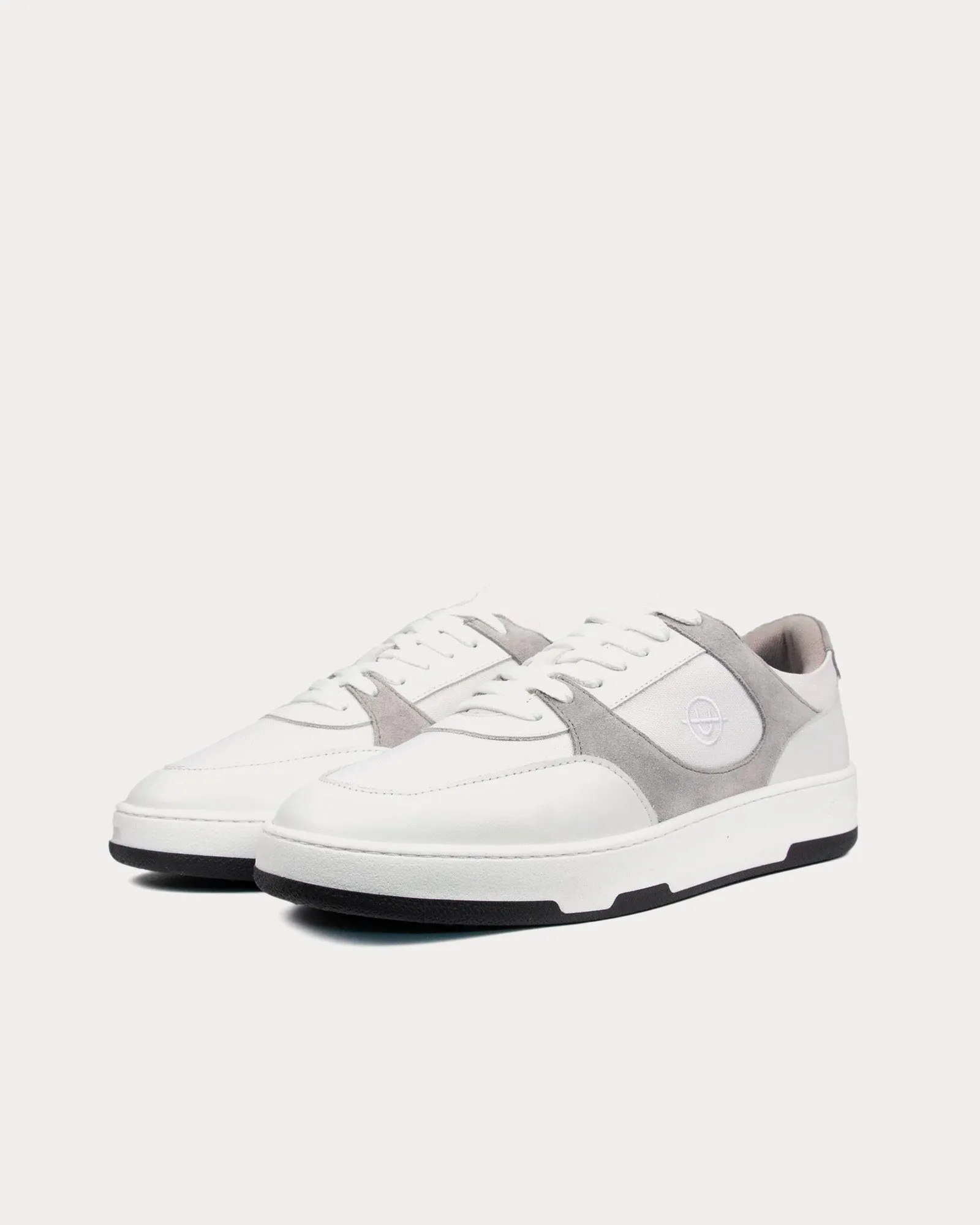 Noirmont Suede & Leather White Low Top Sneakers