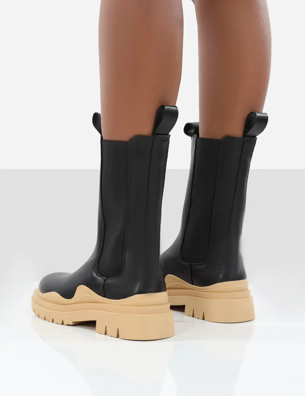 Oakley Black and Butter Chunky Sole Ankle Boots