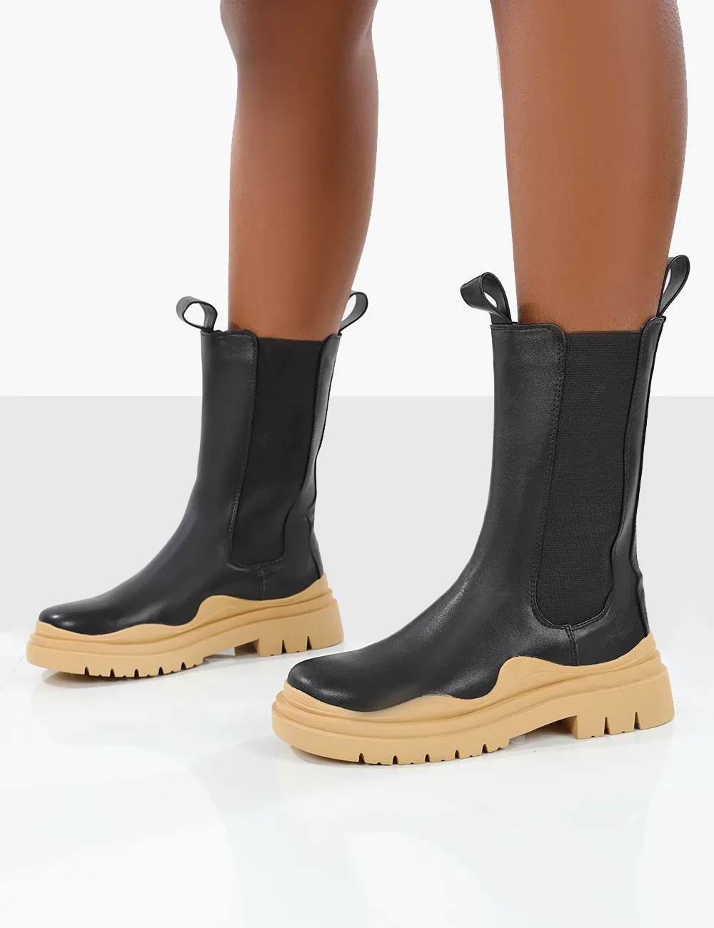 Oakley Black and Butter Chunky Sole Ankle Boots