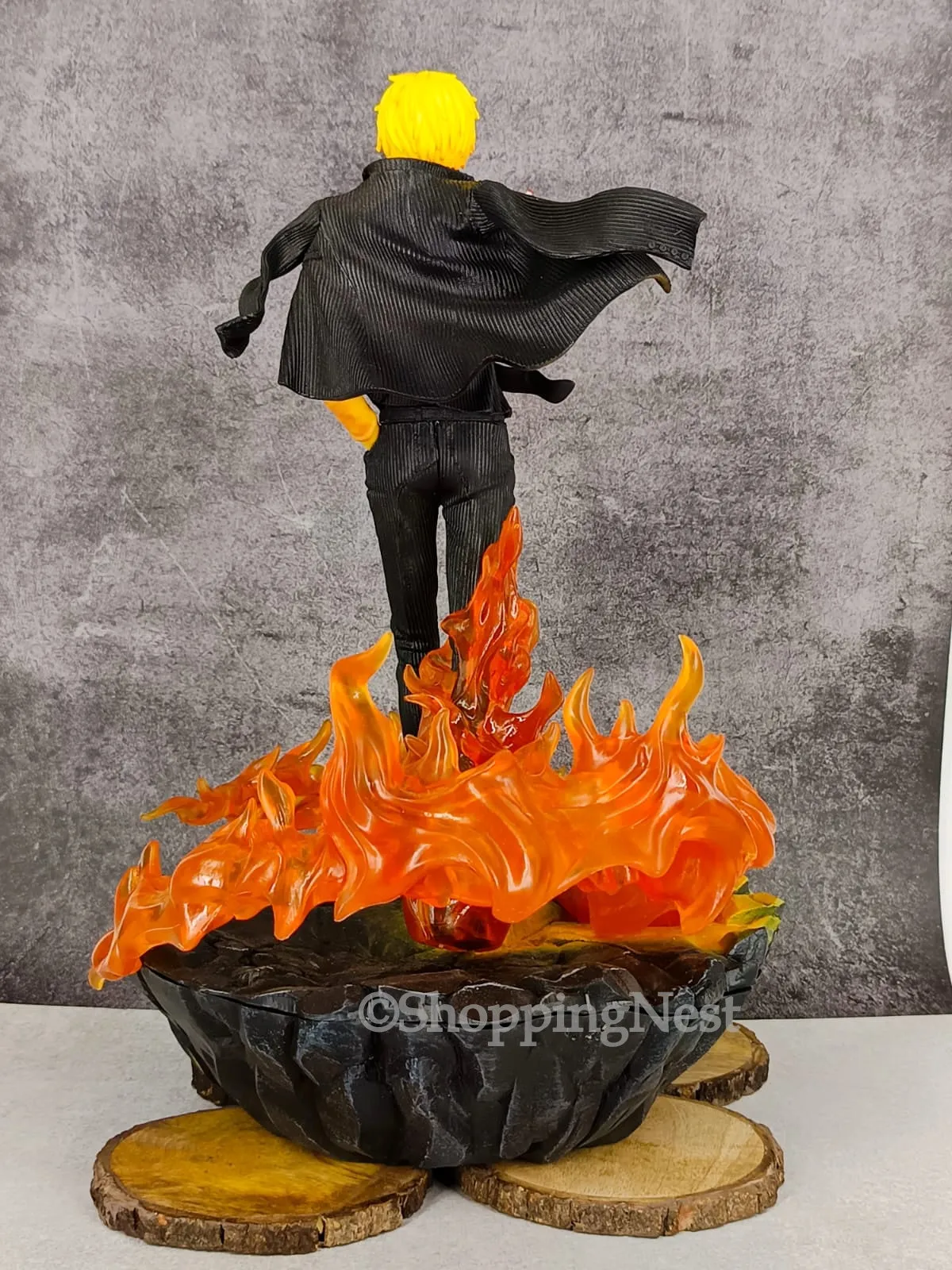 One Piece Three Fighting Blood Sanji Action Figure Luffy Sauron Illuminated Scene Statue Anime Figure | 40 CMS |
