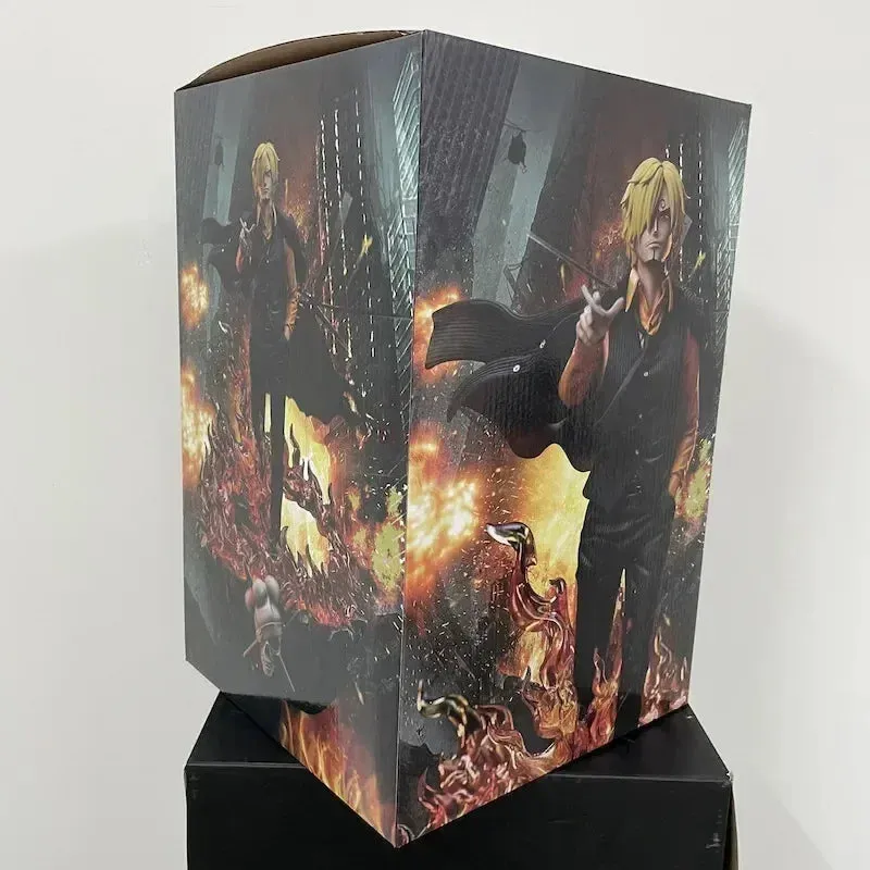 One Piece Three Fighting Blood Sanji Action Figure Luffy Sauron Illuminated Scene Statue Anime Figure | 40 CMS |