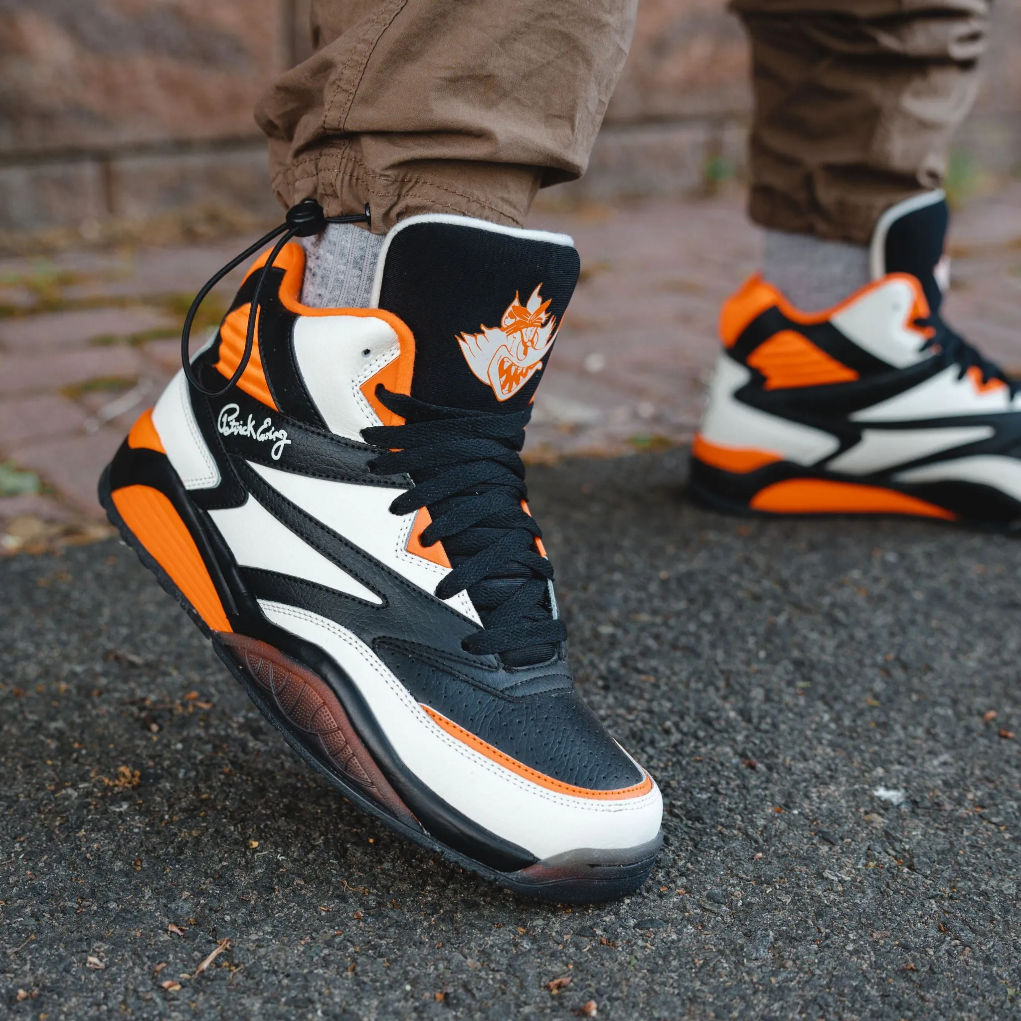 Patrick Ewing Athletics Men's 1BM02099-114 Ewing Sport Lite x Crash Boys Gardenia Black Orange Basketball Shoes