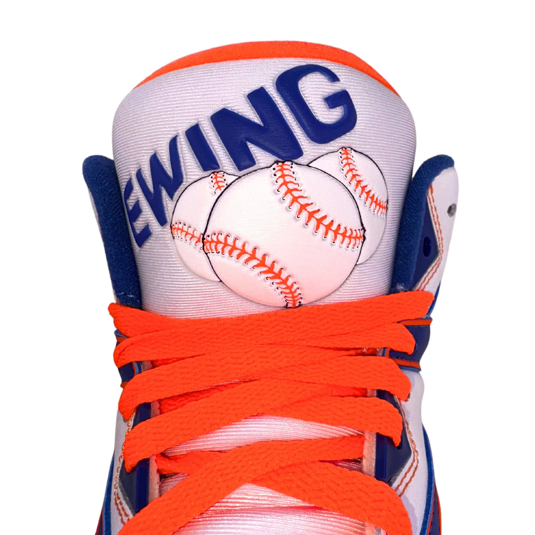 Patrick Ewing Athletics Men's 1BM02378-132 Ewing Sport Lite X QUEENS White Blue Orange Basketball Shoes