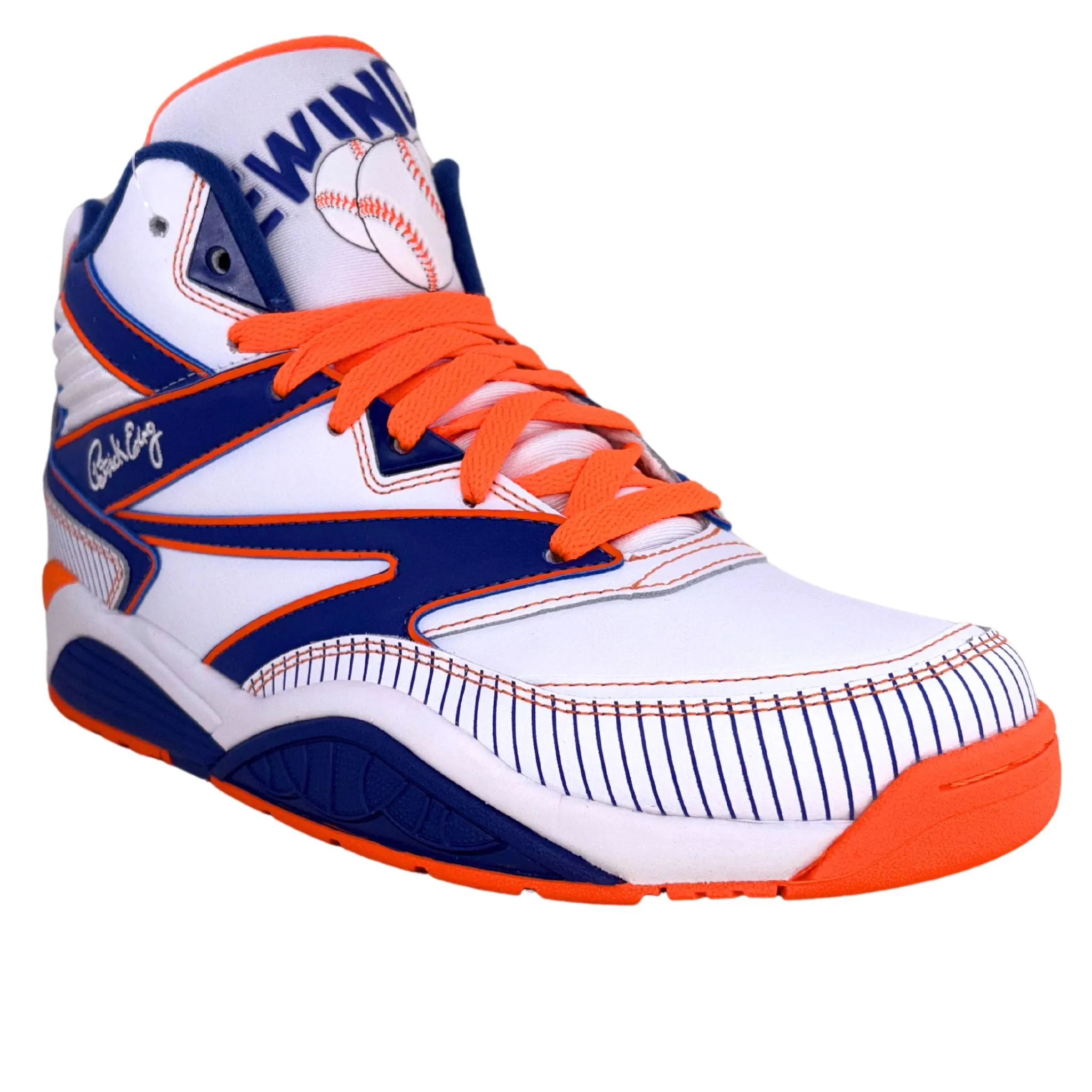 Patrick Ewing Athletics Men's 1BM02378-132 Ewing Sport Lite X QUEENS White Blue Orange Basketball Shoes