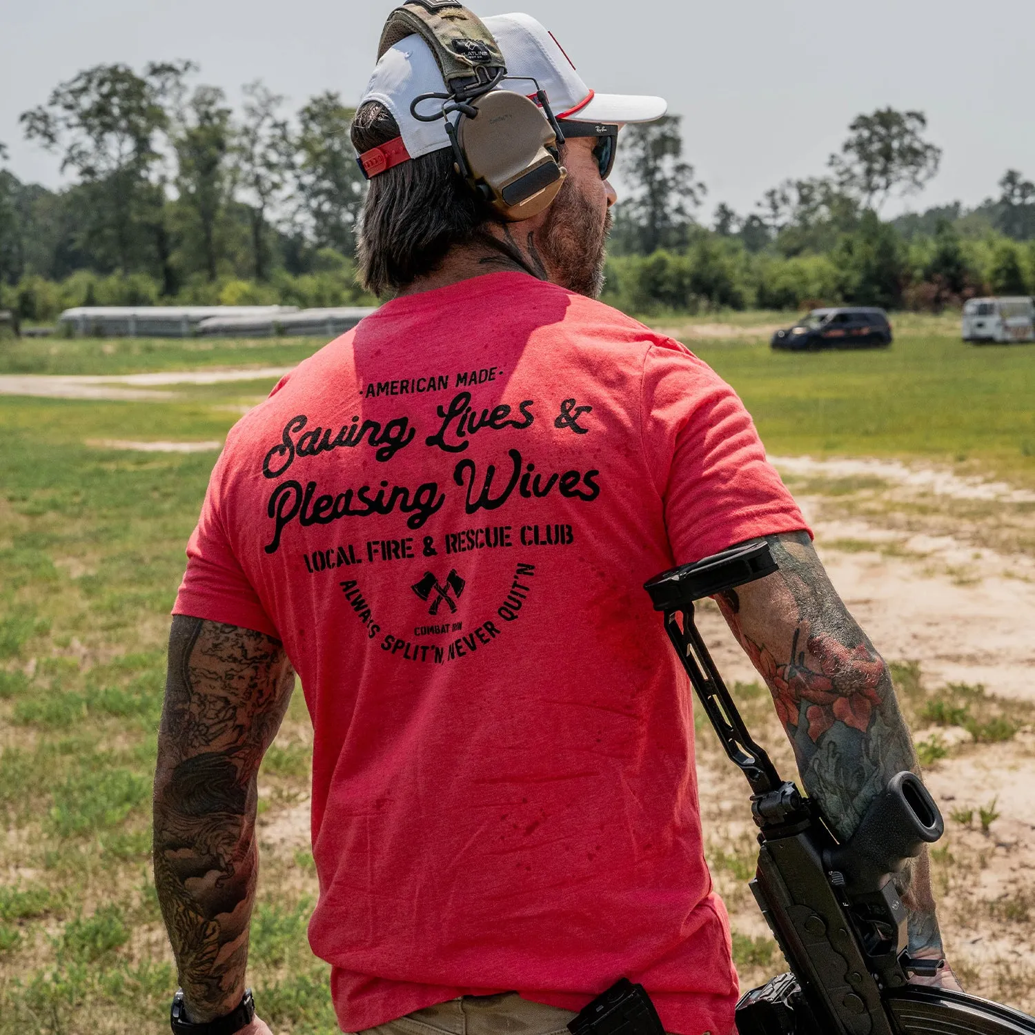 Saving Lives & Pleasing Wives Fire & Rescue Club Men's T-Shirt