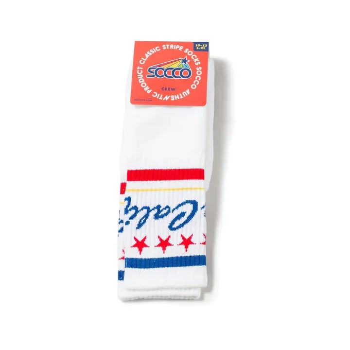 SOCCO Cali Words | White Mid Socks