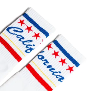 SOCCO Cali Words | White Mid Socks