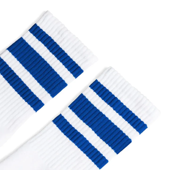 SOCCO Royal Striped | White Mid Socks