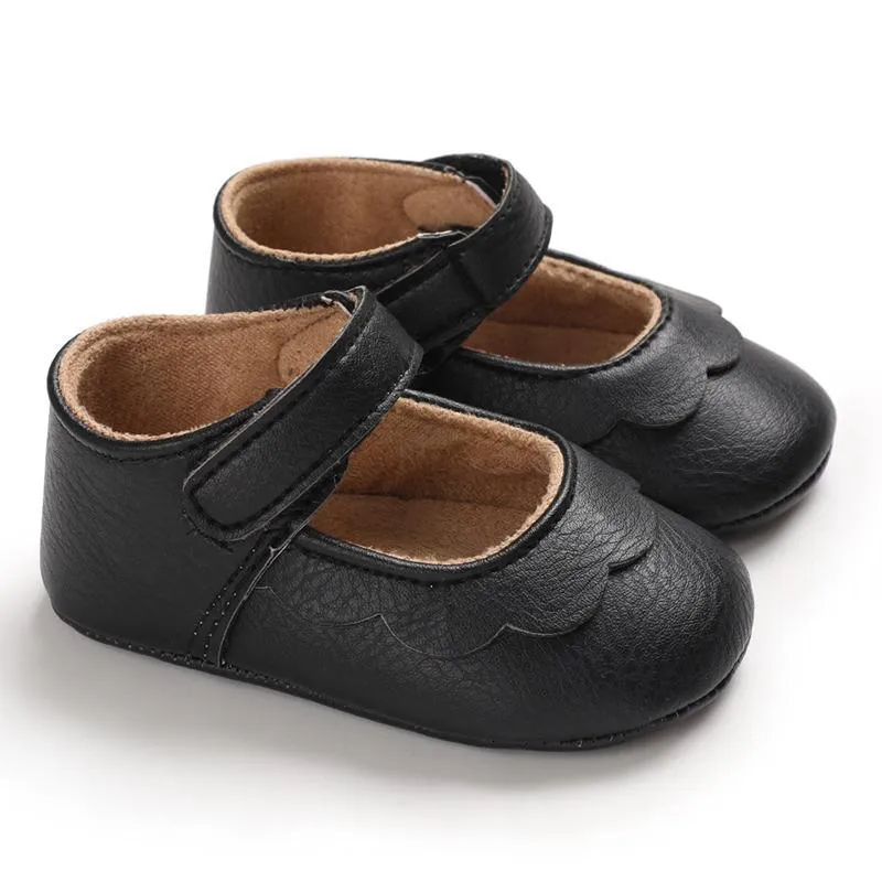 Solid Velcro Design Children Shoes for Baby Girl