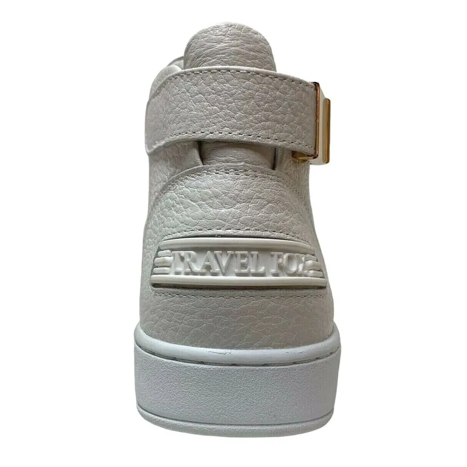 Travel Fox Malibu Men's White Nappa Leather Mid Top Sneakers 915601 07