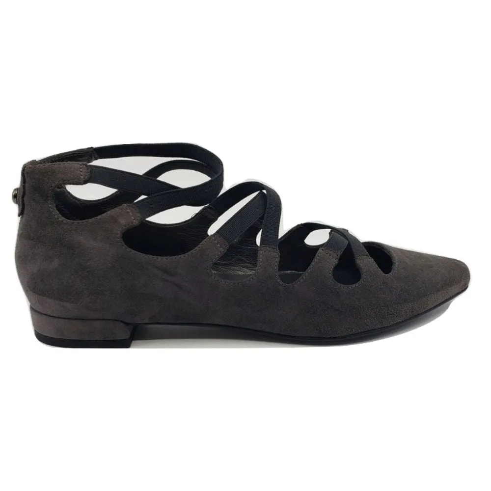 Triplex Slate Suede Stuart Weitzman Flats