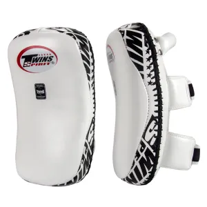 TWINS SPIRIT KPL-10 MUAY THAI BOXING MMA KICK PADS S-L Leather White