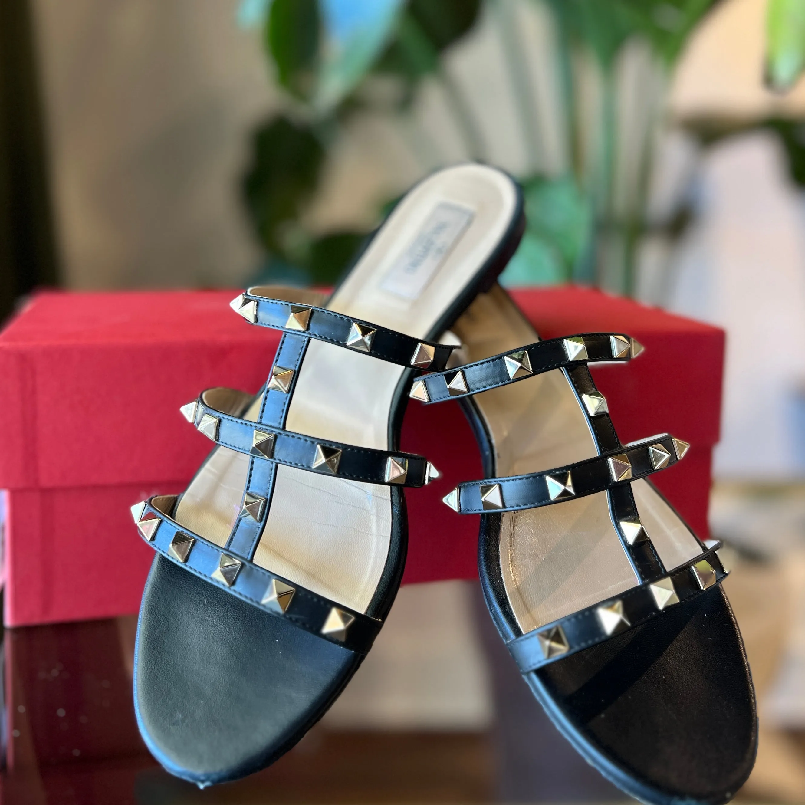 VALENTINO Caged Slide Sandals SZ 9B