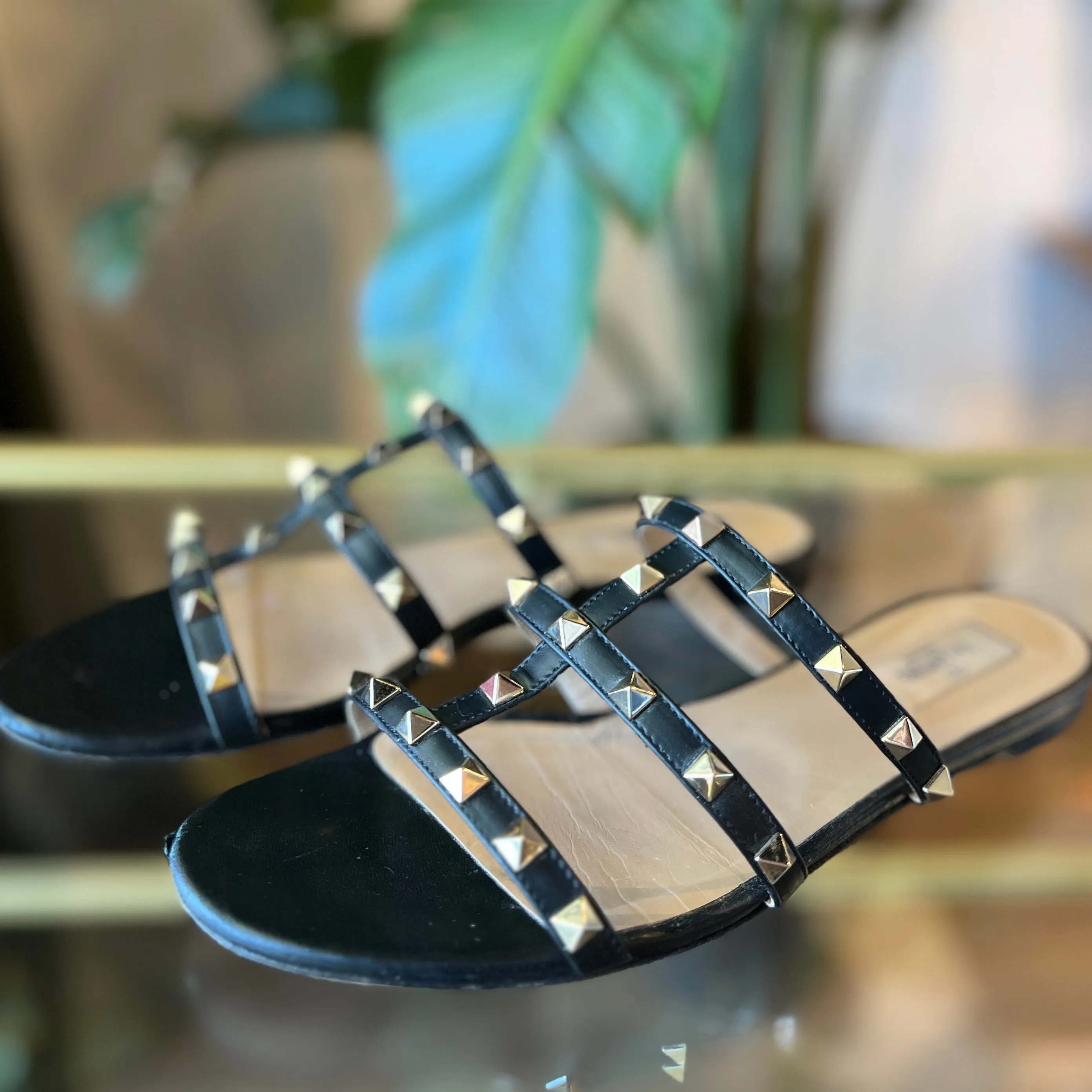 VALENTINO Caged Slide Sandals SZ 9B