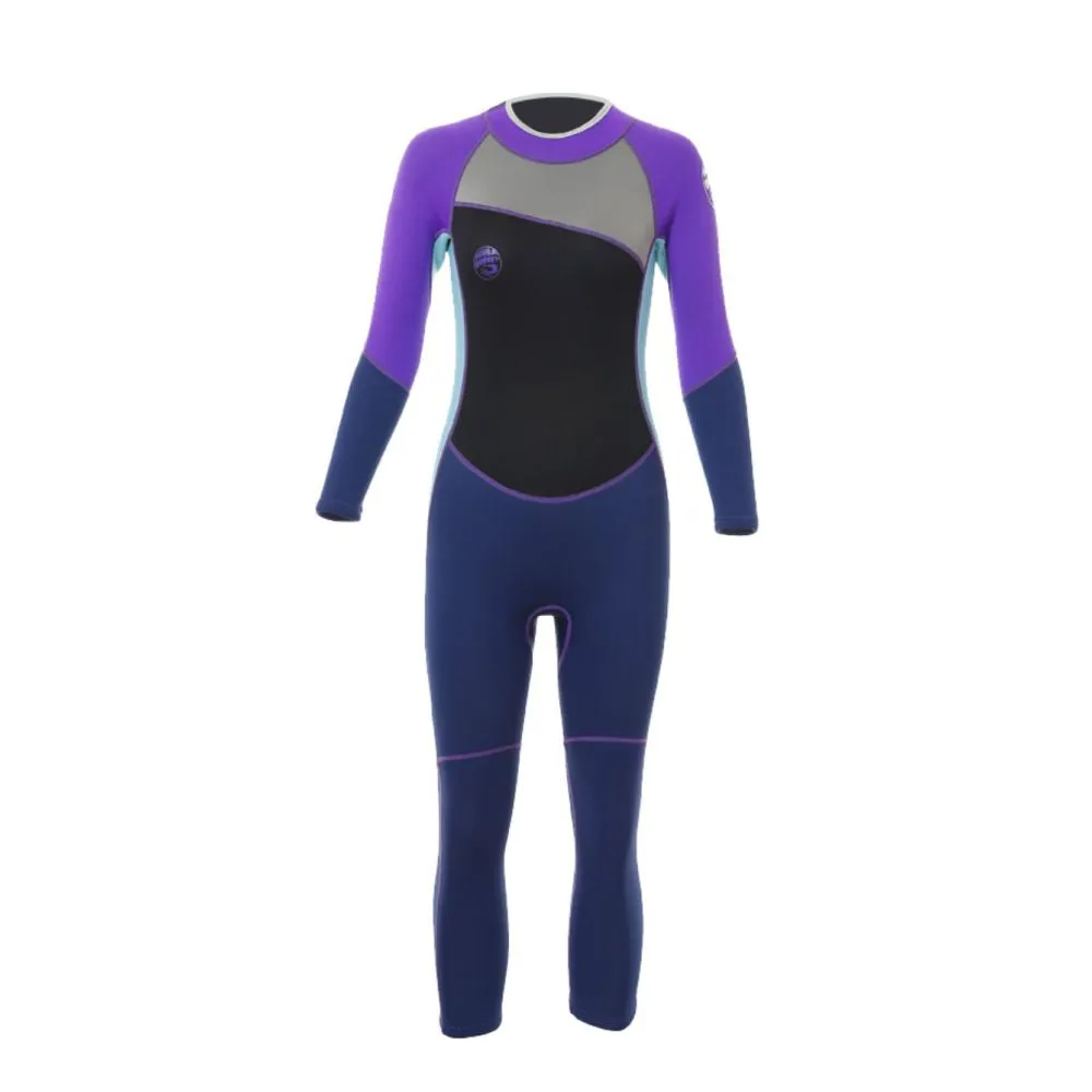 VioletTeal and Black Full Length Scuba Swimsuit 2.5mm Neoprene Swimwear for water adventures for KidsTeens and Adults