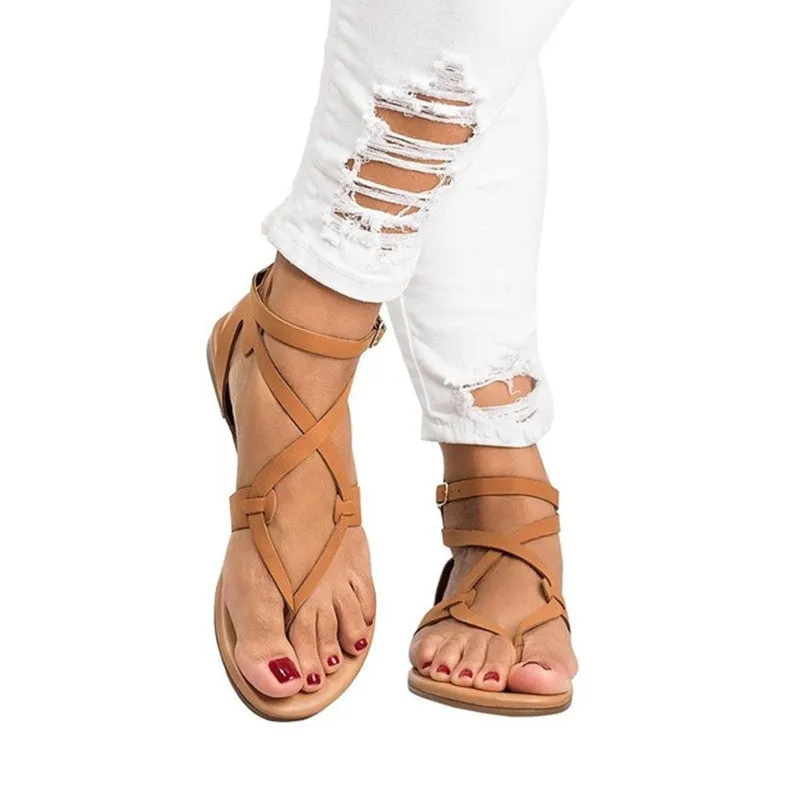 Womens Summer Large Size Sandals Round Head Shoes